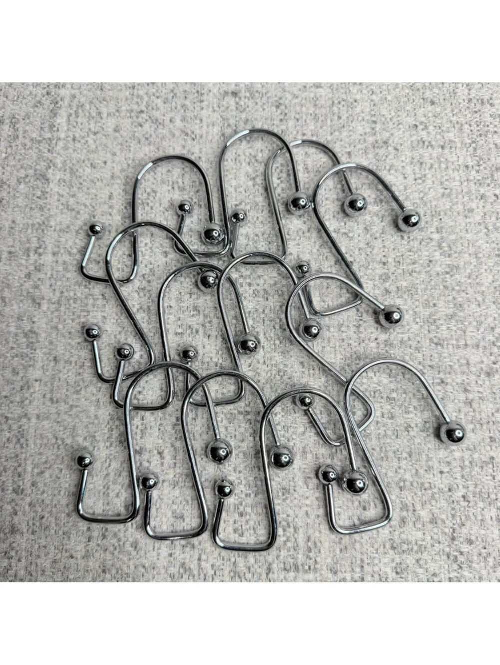 Sonoma by Kohl’s 12 Chrome Shower Curtain Hooks Metal Ball End Bath Rings